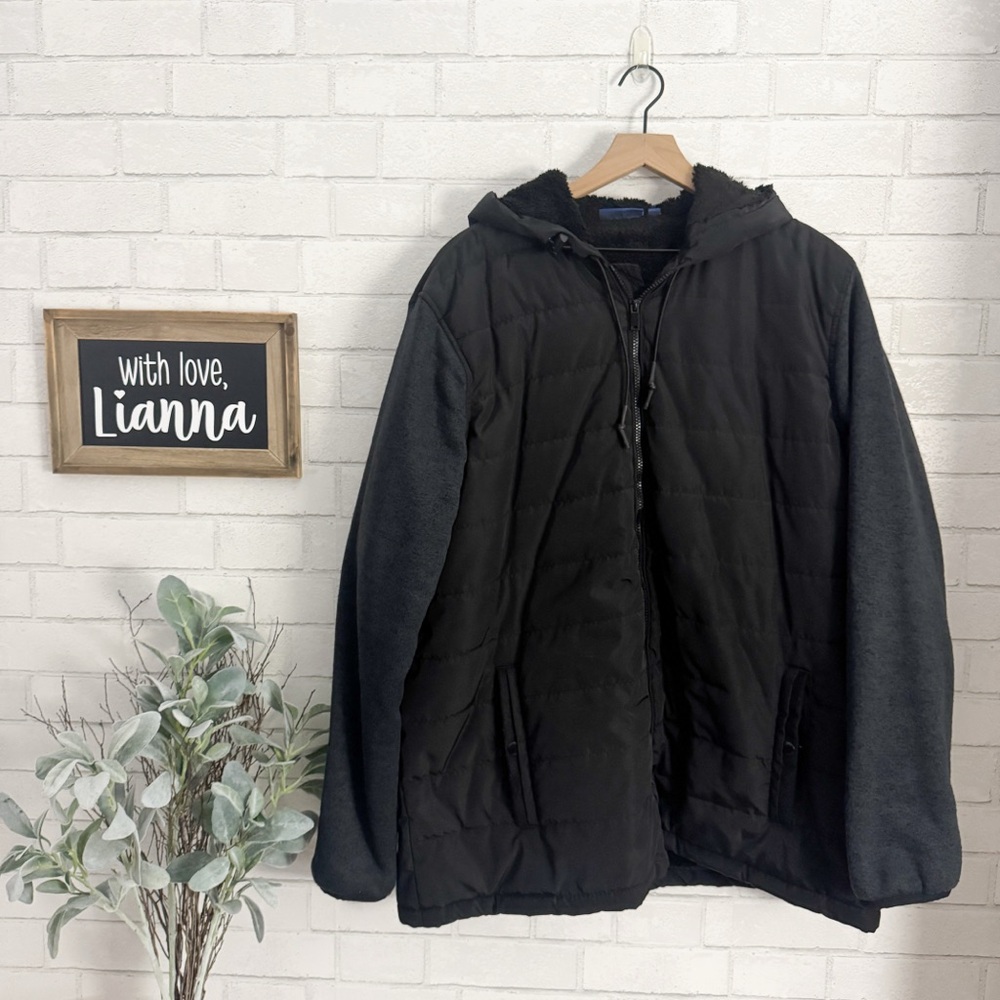 APT. 9 Men’s Cozy Black Hooded Puffer Jacket